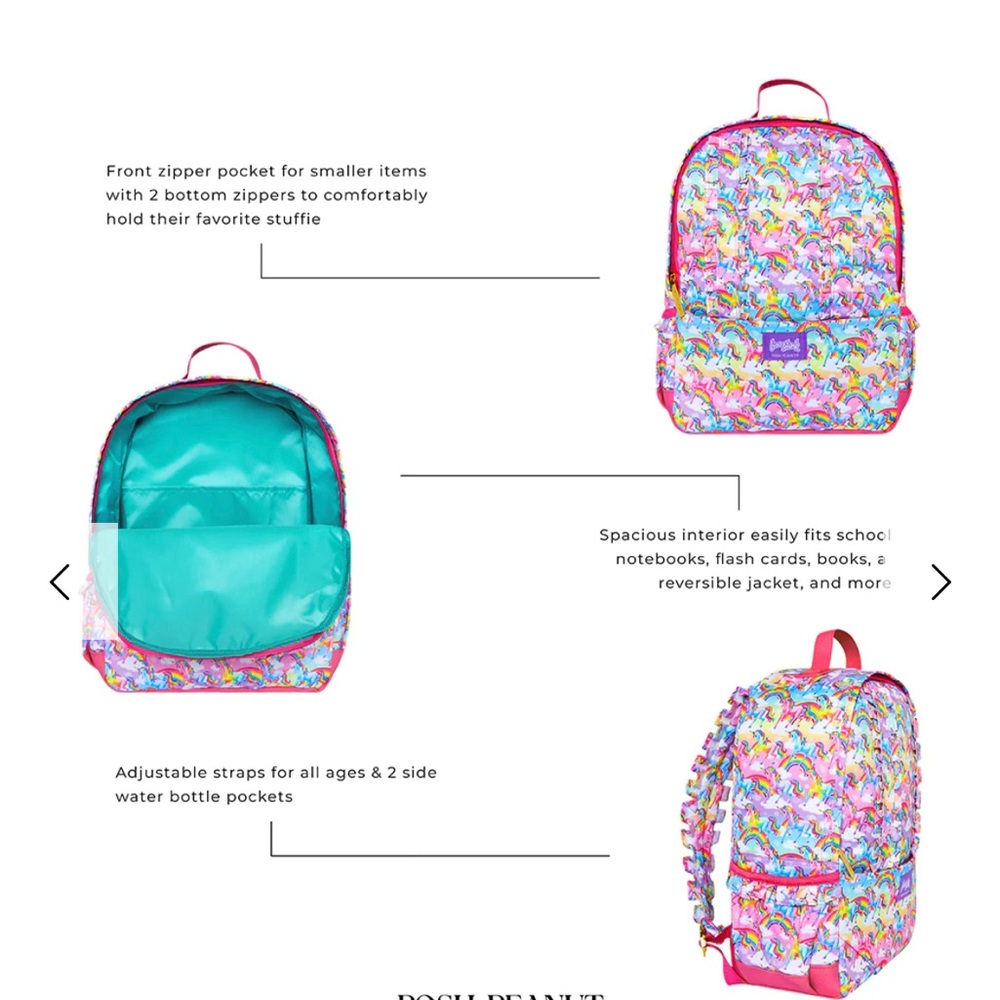 Lisa Frank & Posh Peanut Back Pack
11"W x 15"H x 5 1/2"D